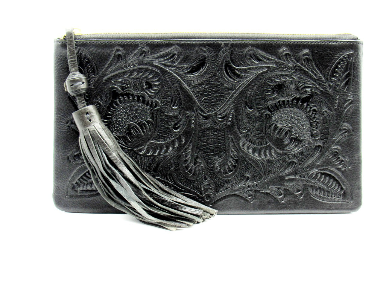 Clutch Para Dama Cincelado Original Color Negro