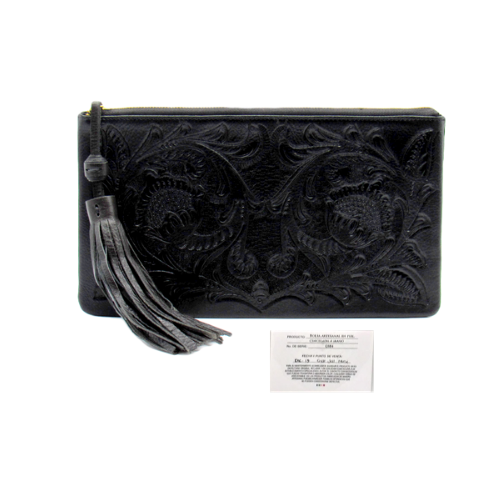 Clutch Para Dama Cincelado Original Color Negro